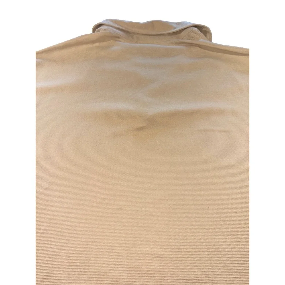 Columbia XCO Khaki Ribbed Short Sleeve Polo Shirt Size Large Men's Polo Top Golf